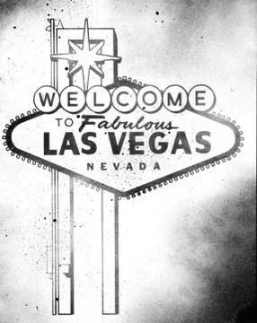 Vegas Sign as a stencil Illustrazione stock