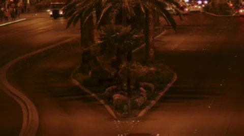 Vegas Strip 2010 time lapse north wide - 1 - tilt up and zoom out Stock Footage