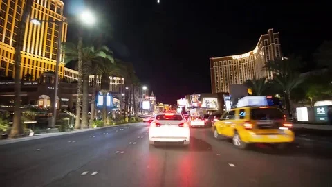 Vegas Strip Timelapse Stock Footage 81595601