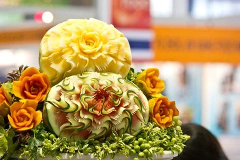 Vegetabale carving Stock Photos