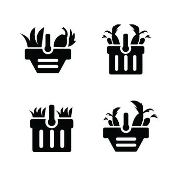 Vegetable and cart Icon Set Stock Illustration