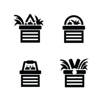 Vegetable and cart Set Stock Illustration