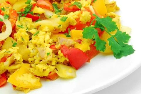 Vegetable and egg mix Stock Photos