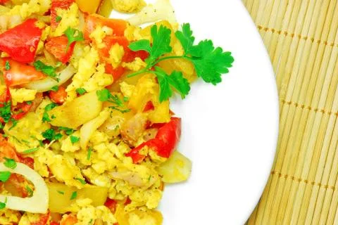Vegetable and egg mix Stock Photos