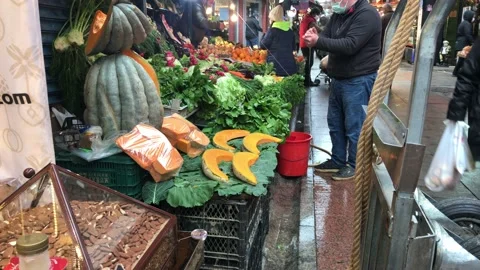 Vegetable and Fruit market Stock Footage 145220889