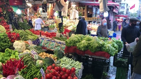 Vegetable and Fruit market Stock Footage 145220966