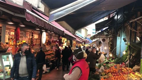 Vegetable and Fruit market Stock Footage 145221118