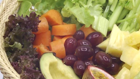 Vegetable and fruit mixed smoothie Stock Footage 118773894