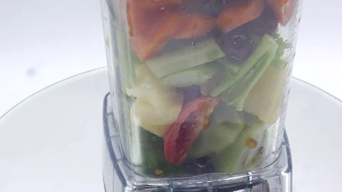 Vegetable and fruit mixed smoothie Stock Footage 118773905
