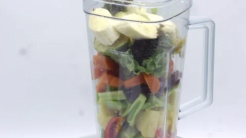 Vegetable and fruit mixed smoothie Stock Footage 118774037