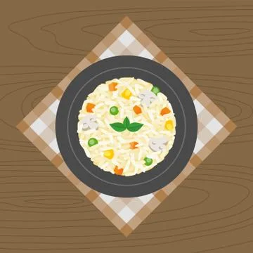 Vegetable and mushroom Risotto Ilustración de archivo