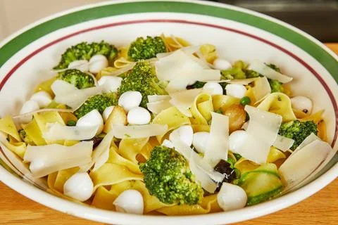 Vegetable and pasta dish ready to serve Stock Photos