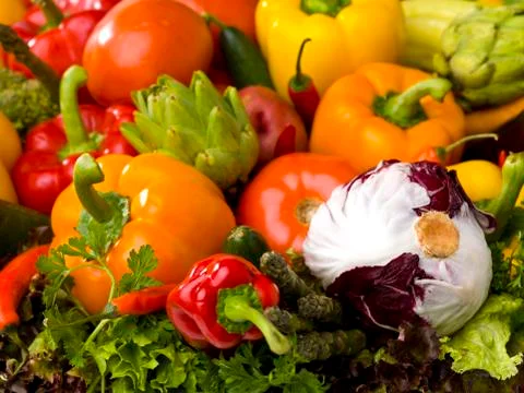 Vegetable arrangement Stock Photos