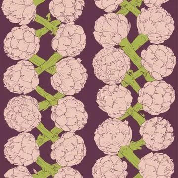Vegetable artichoke, vegetarian pattern. Seamless nature wallpaper. Fresh Stock Illustration