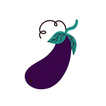 Vegetable aubergine on a white background.Eggplant vector illustration Stock Illustration