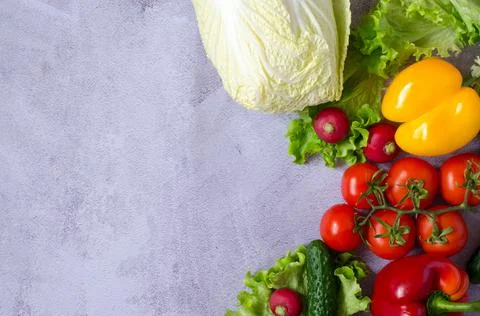 Vegetable background. Composition of fresh vegetables Stock Photos