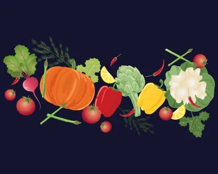 Vegetable background Stock Illustration