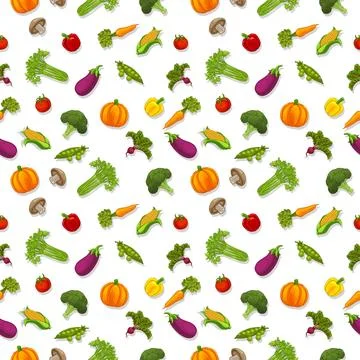 Vegetable Background Seamless Pattern Print Design Stock Illustration