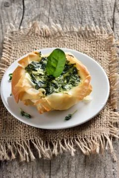 Vegetable baking with spinach Stock Photos
