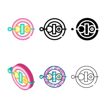 Vegetable barbeque color icon vector symbol designs Stock Illustration