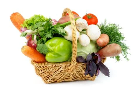 Vegetable Basket Stock Photos