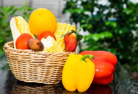 Vegetable in the basket Stock Photos