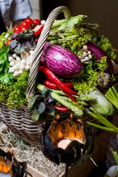Vegetable basket Stock Photos