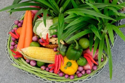Vegetable in the basket Stock Photos