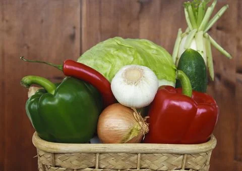 Vegetable basket Stock Photos