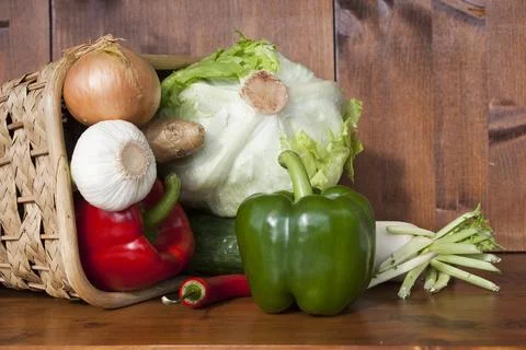 Vegetable basket Stock Photos