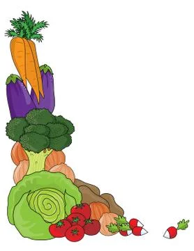Vegetable Border Stock Illustration