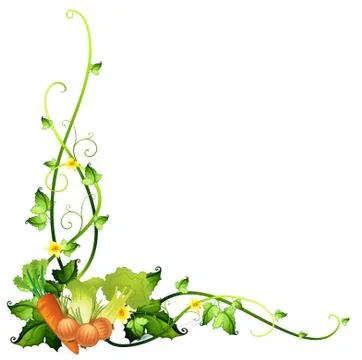 A vegetable border template Stock Illustration