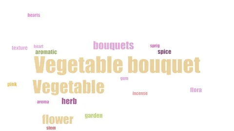 Vegetable Bouquet Tagcloud Animated Isolated Video stock 103092601