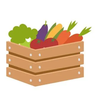 Vegetable box vector illustration Stock Illustration