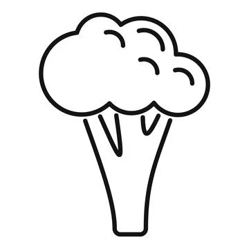 Vegetable broccoli icon outline vector. Cabbage food Ilustración de archivo