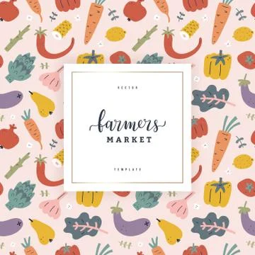Vegetable card or restaurant menu cover design, vector template with copy space Illustrazione stock