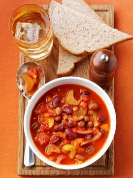 Vegetable casserole with bread Stock Photos