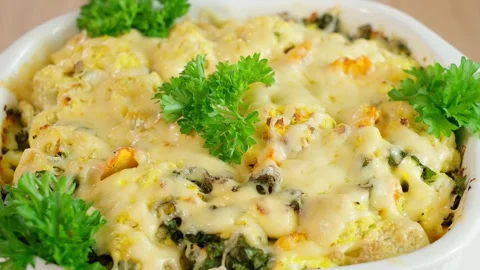 Vegetable cauliflower casserole Stock Footage 262782055