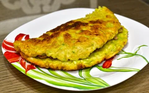 Vegetable cheburek made from zucchini Stock Photos