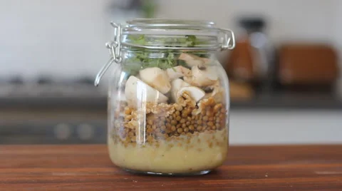 Vegetable chickpea salad recipe Stock Footage 54824116