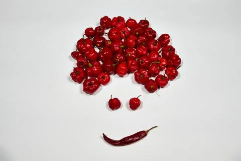 Vegetable chilli, chile face on white backgroung Stock Photos