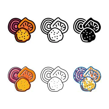 Vegetable chips clean snack food color icon vector Stock Illustration