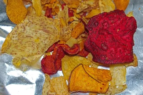 Vegetable chips mix Stock Photos