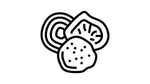 Vegetable chips snack food line icon animation Stock Footage 326127065