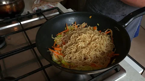 Vegetable chow mein. Stock Footage 167589636