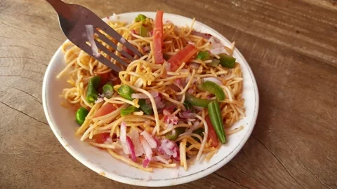 Vegetable Chow mein. Stock Footage 168554845