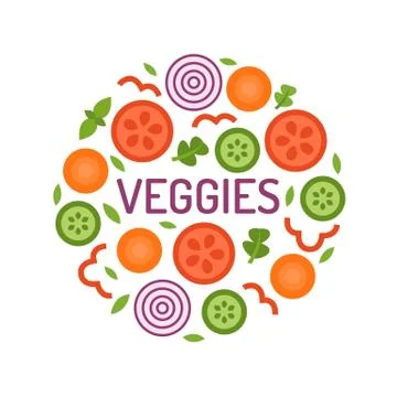 Vegetable circle in flat style Stock Illustration