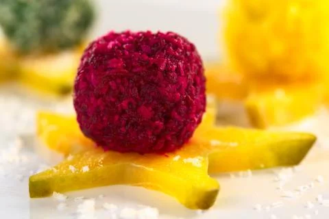 Vegetable coconut balls Stock Photos