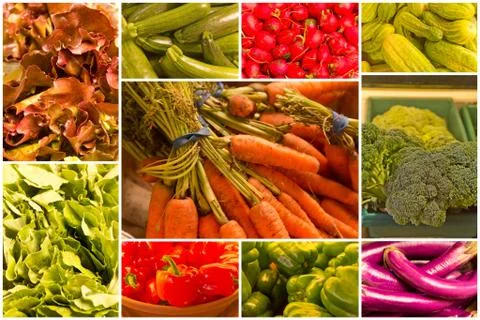 Vegetable Collage Stock Photos