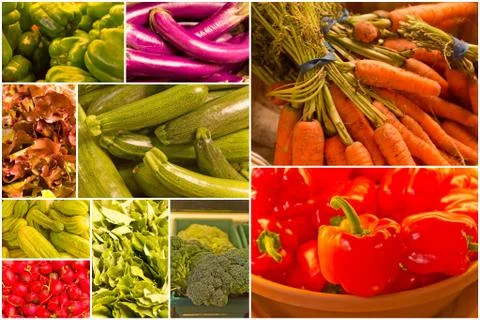 Vegetable Collage Stock Photos